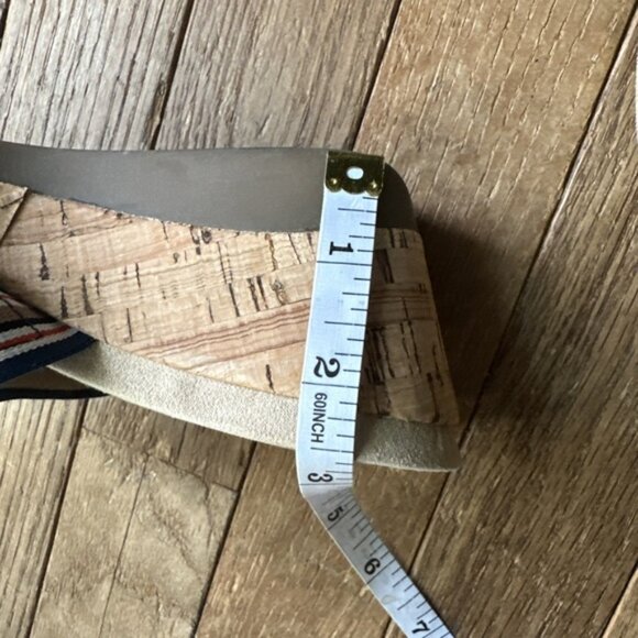 Anne Klein Wedge Sandals Size 7 Striped Sailor Chic Cork Heel Summer‎ - Picture 8 of 8